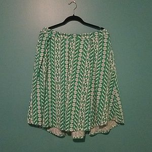 2xl Green / white Lularoe Madison Skirt